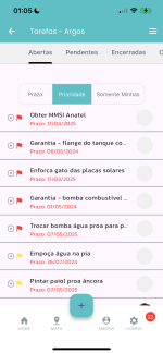 Lista de tarefas a executar
