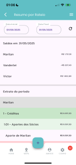 Gestão financeira individual por sócio